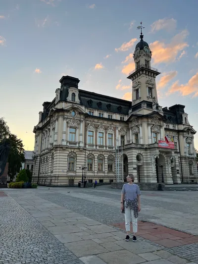 Girl in front of theater